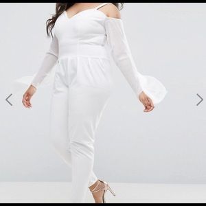 Angel Sleeve Sweetheart Neck Jumpsuit